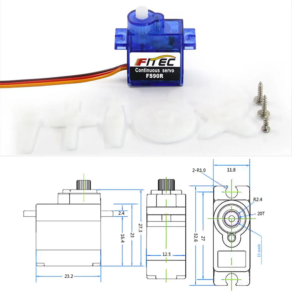Feetech Mini FS90R Micro Servo - Diy Automation recension och pris